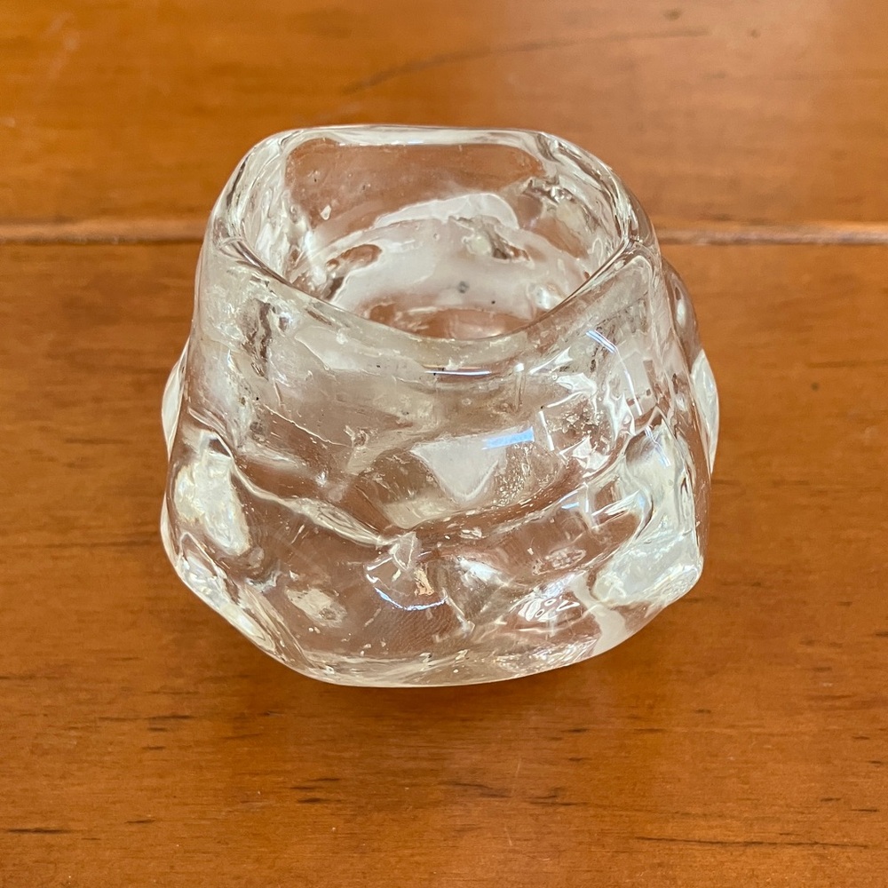 Kosta Boda Clear Glass Snowball Votive Candle Holder